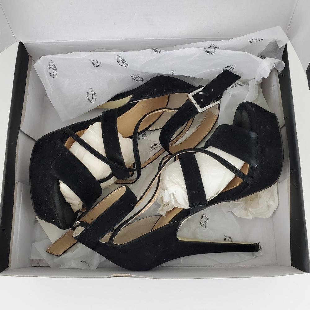 Iob Colin Stuart Strappy Velvet Platform Pumps 6.5 - image 5